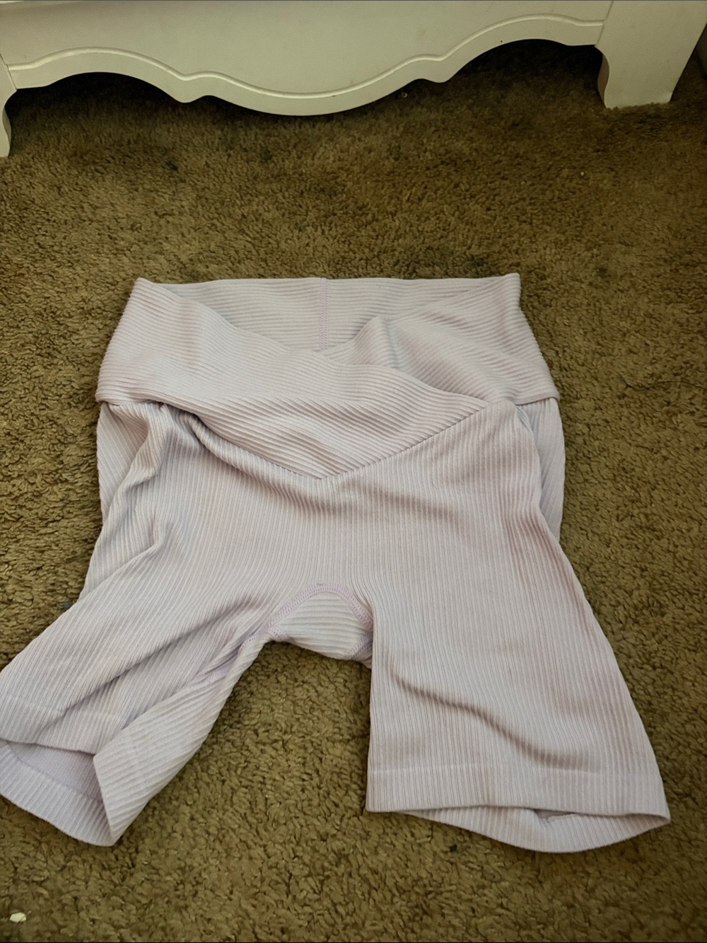 No Boundaries Light Pink Ribbed Women’s High-Waist Shorts